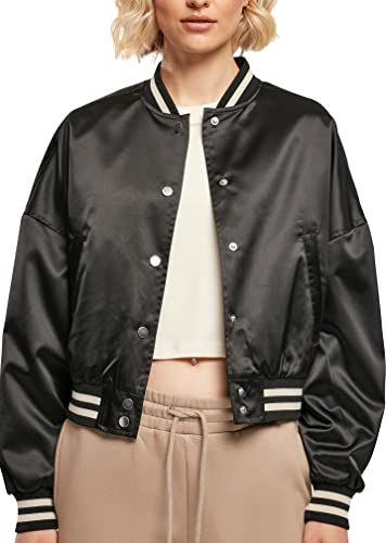 Urban Classics Damen Women's Short Oversized Satin College Jacket Jacke, Schwarz, 5XL EU von Urban Classics
