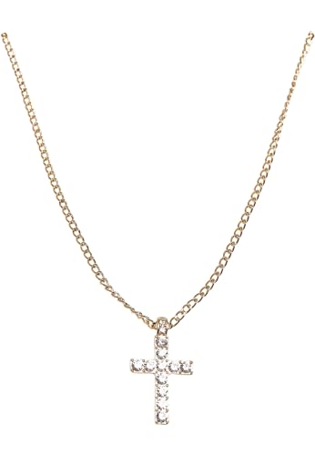 Urban Classics Diamond Cross Necklace gold one size von Urban Classics