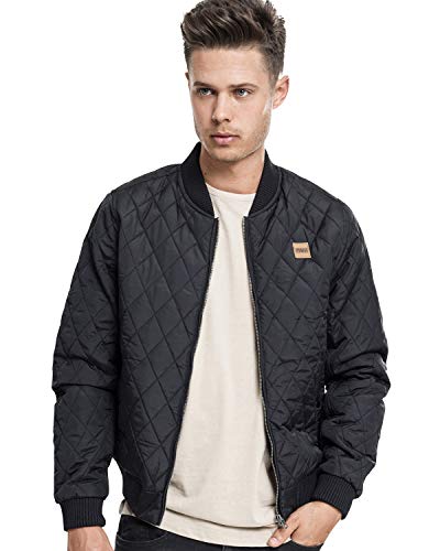 Urban Classics Herren Diamond Quilt Nylon Jacket Jacke, Schwarz, M EU von Urban Classics