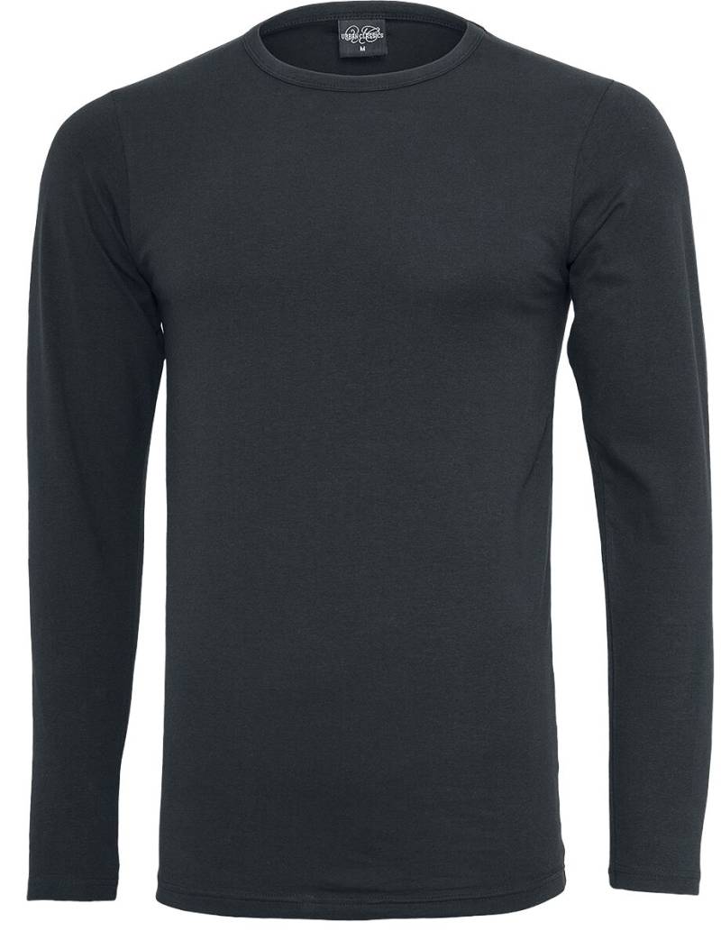 Urban Classics Fitted Stretch Langarmshirt schwarz in M von Urban Classics