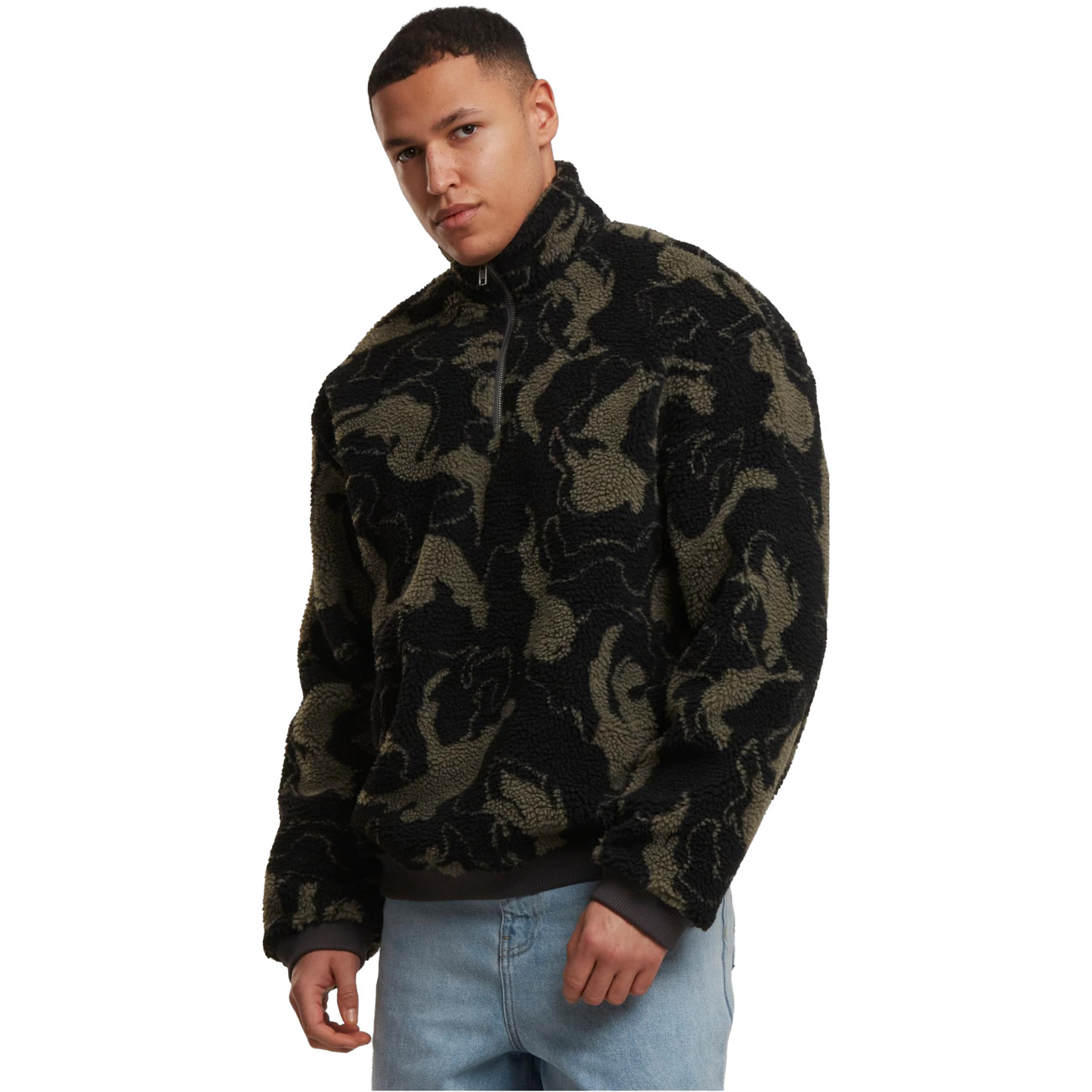 Urban Classics Fleecepullover Oversized Pattern Teddy Troyer von Urban Classics