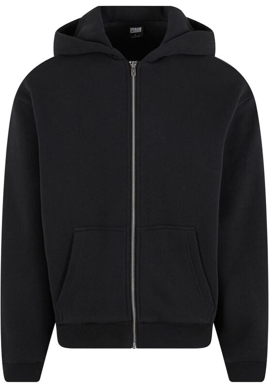 Urban Classics Fluffy Zip Hoody Kapuzenjacke schwarz in S von Urban Classics