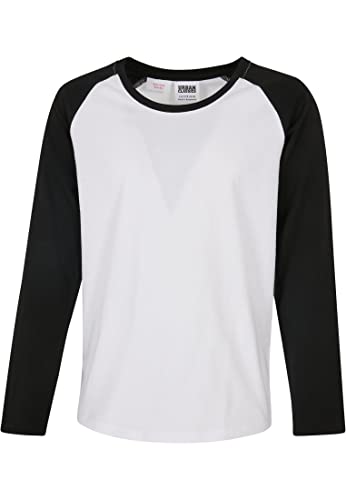 Urban Classics Girl's Girls Contrast Raglan Longsleeve T-Shirt, White/Black, 110/116 von Urban Classics