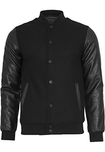 Urban Classics - Havard Oldschool College Jacke - Schwarz TB 201 (3XL, Schwarz Schwarz) von Urban Classics