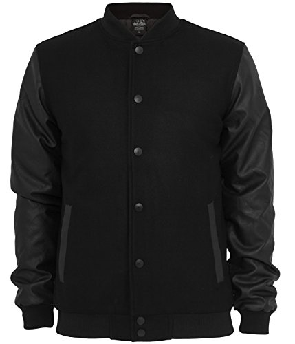 Urban Classics - Havard Oldschool College Jacke - Schwarz TB 201 (L, Schwarz Schwarz) von Urban Classics