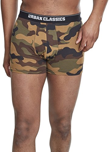 Urban Classics Herren 2-Pack Camo Boxer Shorts Boxershorts,, per pack Mehrfarbig (wood camo 00396), Medium (Herstellergröße: M) von Urban Classics