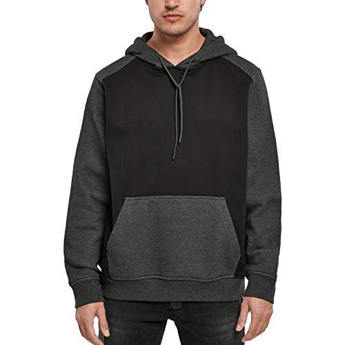 Urban Classics Herren 2-Tone Fake Raglan Hoody Kapuzenpullover, Black/Charcoal, L von Urban Classics