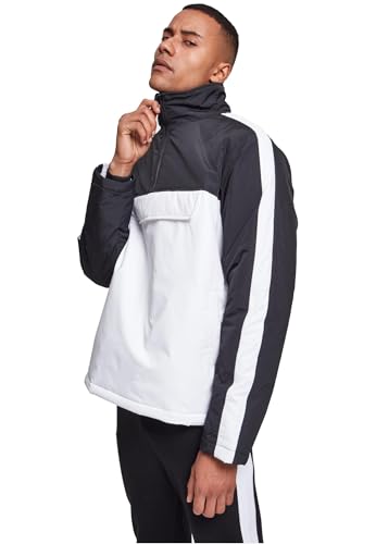 Urban Classics Herren 2-Tone Padded Pull Over Jacket Jacke, per Pack Mehrfarbig (White/Black 01248), Small (Herstellergröße: S) von Urban Classics