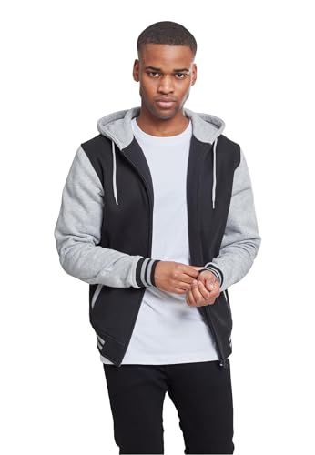 Urban Classics Herren Sweatshirt 2-tone Zip Hoody, zweifarbiger Hoody für Männer, Regular Fit, blk/gry, XS von Urban Classics