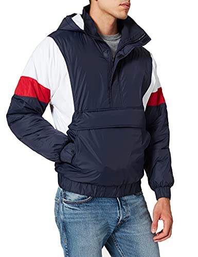 Urban Classics Herren 3 Tone Pull Over Jacket Jacke, Mehrfarbig (Navy/White/Fire Red 01243), X-Large von Urban Classics