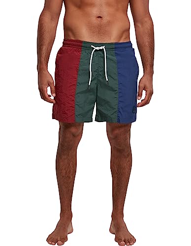 Urban Classics Herren TB3962-3-Tone Swim Shorts Badehose, Burgundy/Bottlegreen, M von Urban Classics