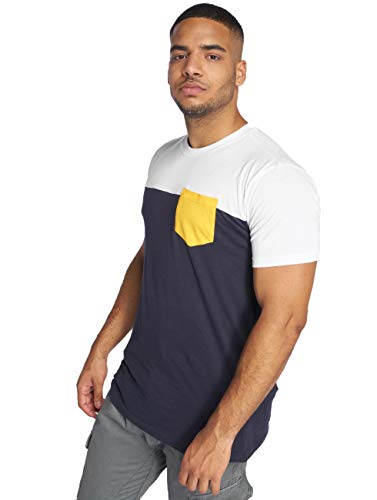 Urban Classics Herren 3-tone pocket tea T Shirt, Nvy/Wht/Chromeyellow, L EU von Urban Classics