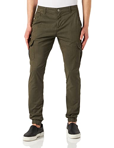 Urban Classics Herren AOP Glencheck Cargo Jog Pants Hose, Olive, 4XL von Urban Classics