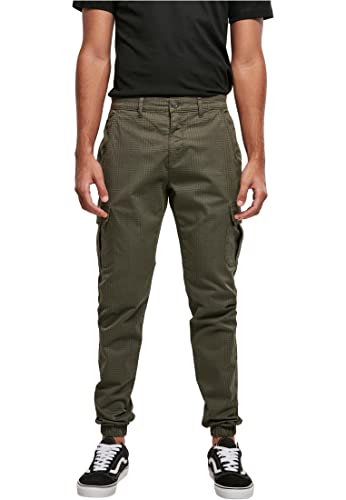 Urban Classics Herren AOP Glencheck Cargo Jog Pants Hose, Olive, S von Urban Classics