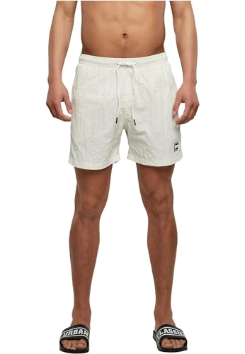 Urban Classics Herren Badehose Block Swim Shorts, Badehose für Männer, schnell trocknend, whitesand, 5XL von Urban Classics