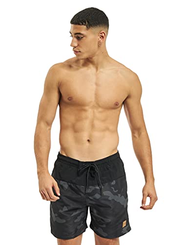 Urban Classics Herren Badehose Block Swim Shorts blk/darkcamo S von Urban Classics