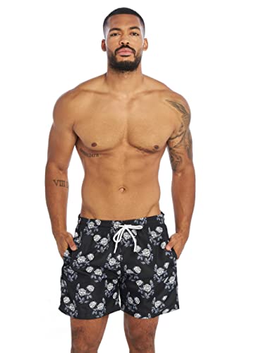 Urban Classics Pattern Swim Shorts black/rose XXL von Urban Classics