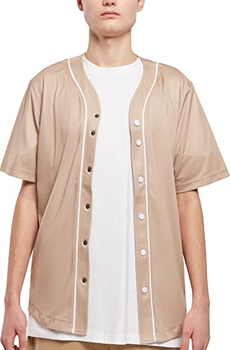 Urban Classics Herren Baseball Mesh Jersey T-Shirt, unionbeige/white, XL von Urban Classics