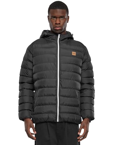 Urban Classics Herren Daunenjacke Jacke Basic Bubble Jacket TB863, Gr. Medium, Schwarz (Black/White/Black 61) von Urban Classics