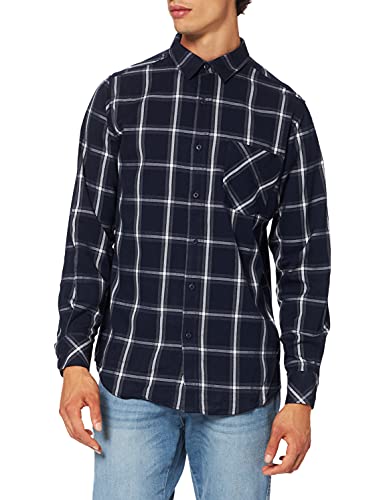 Urban Classics Herren Basic Check Shirt Freizeithemd, Blau (Navy/Wht 00159), Large (Herstellergröße: L) von Urban Classics