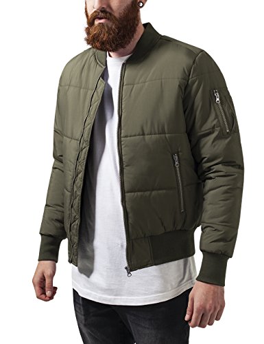 Urban Classics Herren Jacke Basic Quilt Bomber Jacket, Gr. Medium, Grün (Olive 176) von Urban Classics