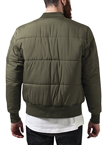 Urban Classics Herren Basic Quilt Bomber Jacket Jacke, Grün (Olive 176), X-Large von Urban Classics