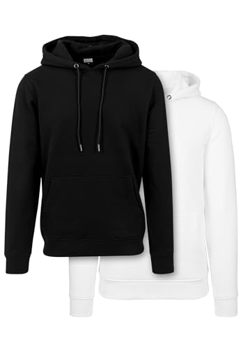 Urban Classics Herren Kapuzenpullover Basic Sweat Hoody 2-Pack Black+White XS von Urban Classics