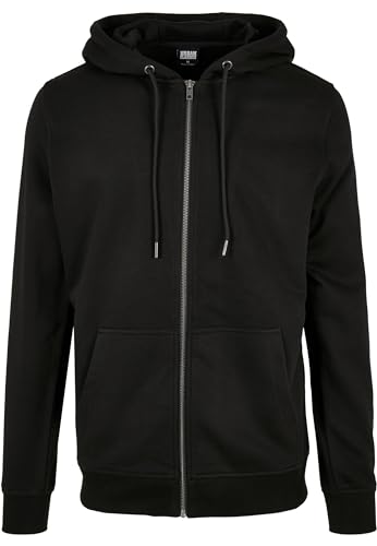 Urban Classics Herren Basic Terry Zip Hoody, Black, M Strickjacke, Schwarz, M von Urban Classics