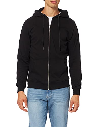 Urban Classics Herren Basic Terry Zip Hoody, Black, M Strickjacke, Schwarz, M von Urban Classics