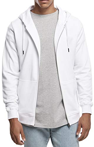 Urban Classics Herren Basic Terry Zip Hoody, White, L Strickjacke, L von Urban Classics