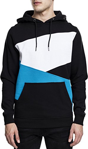 Urban Classics Herren Bekleidung Zig Zag Hoody Kapuzenpullover, Blk/Tur/Wh, XL von Urban Classics