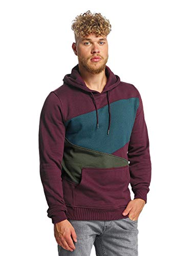 Urban Classics Herren Bekleidung Zig Zag Hoody Kapuzenpullover, Cherry/Army Green/Teal, L von Urban Classics