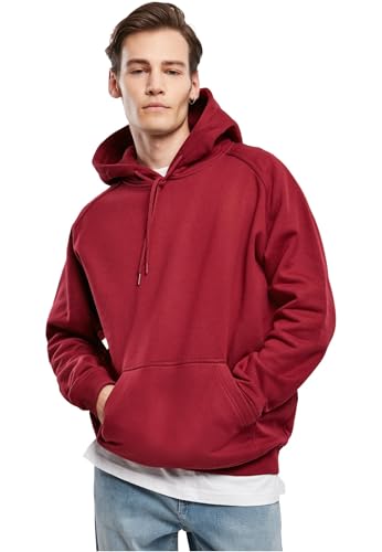 Urban Classics Herren Kapuzenpullover Blank Hoody, klassischer Hoodie für Männer, Loose Fit, M, Burgundy von Urban Classics