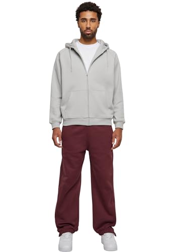 Urban Classics Herren Jogginganzug Blanc Suit, lässiges Kapuzensweatshirt mit Jogginghose, lightasphalt+cherry, 3XL von Urban Classics