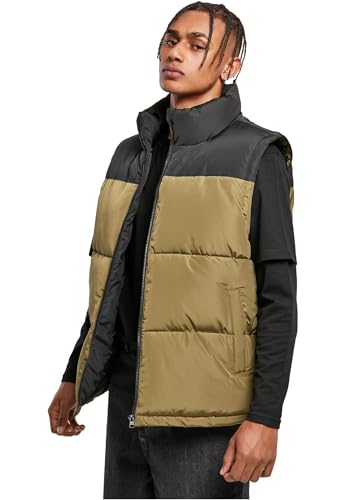 Urban Classics Herren Jacke Block Puffer Vest black/tiniolive L von Urban Classics
