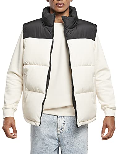 Urban Classics Herren TB4476-Block Puffer Vest Jacke, Black/whitesand, L von Urban Classics