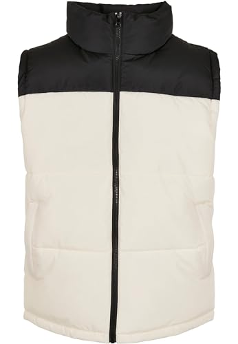 Urban Classics Herren TB4476-Block Puffer Vest Jacke, Black/whitesand, XXL von Urban Classics