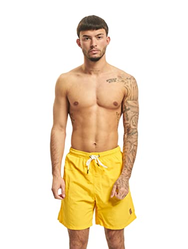 Urban Classics Herren Badehose Block Swim Shorts, Chrome Yellow, L von Urban Classics