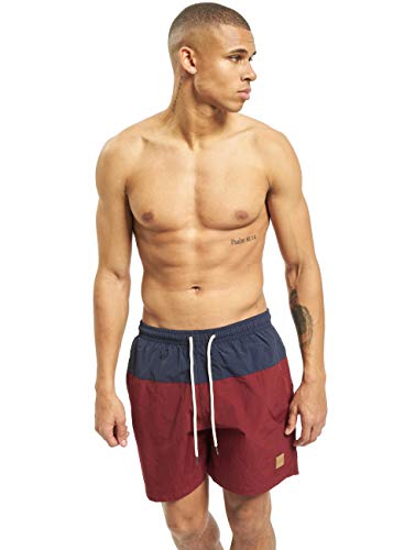 Urban Classics Herren Badehose Block Swim Shorts nvy/burgundy XS von Urban Classics