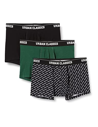 Urban Classics Herren Boxer Shorts 3-Pack Boxershorts, darkgreen+black+branded aop, 4XL von Urban Classics