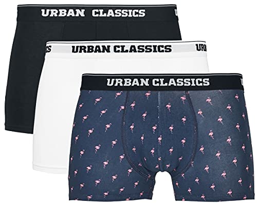 Urban Classics Herren TB3979-Boxer Shorts 3-Pack Boxershorts, Flamingo AOP+wht+blk, M (3er Pack) von Urban Classics