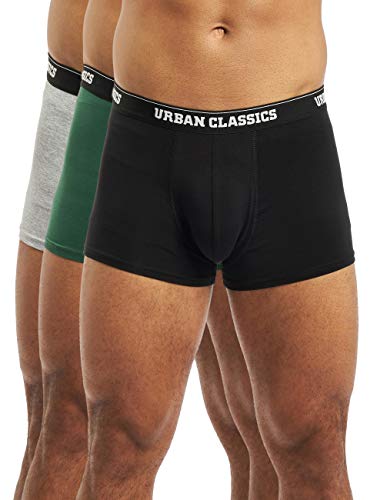 Urban Classics Herren Boxer Shorts 3-Pack Boxershorts, grey+darkgreen+black, 3XL von Urban Classics