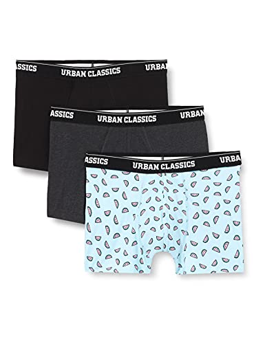 Urban Classics Herren TB3979-Boxer Shorts 3-Pack Boxershorts, Melon AOP+cha+blk, XL (3er Pack) von Urban Classics