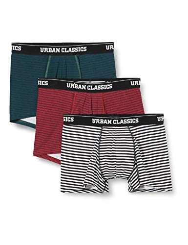 Urban Classics Herren Boxer Shorts 3-Pack Boxershorts, btlgrn/dkblu+bur/dkblu+wht/blk, XXL von Urban Classics