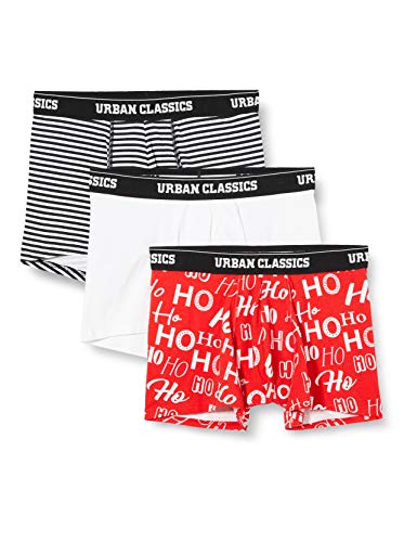 Urban Classics Herren Boxer Shorts 3-Pack Boxershorts, hohoho aop+blk/wht+wht, L von Urban Classics