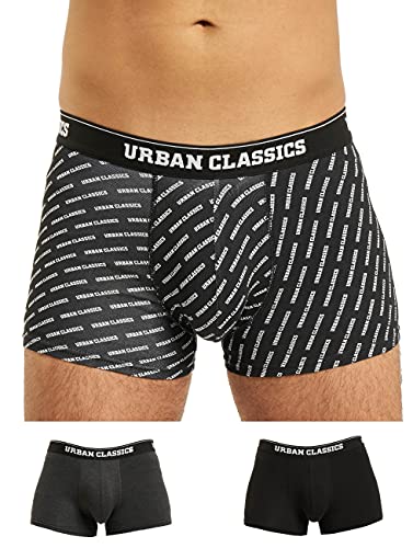 Urban Classics Herren Boxer Shorts 3-Pack Unterhosen Unterwäsche, Branding AOP/Black/Charcoal, XXL von Urban Classics