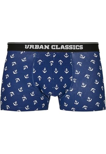 Urban Classics Herren Boxer Shorts 5-Pack Boxershorts, Anchor AOP+blk+blk+cha+cha, L (5er Pack) von Urban Classics