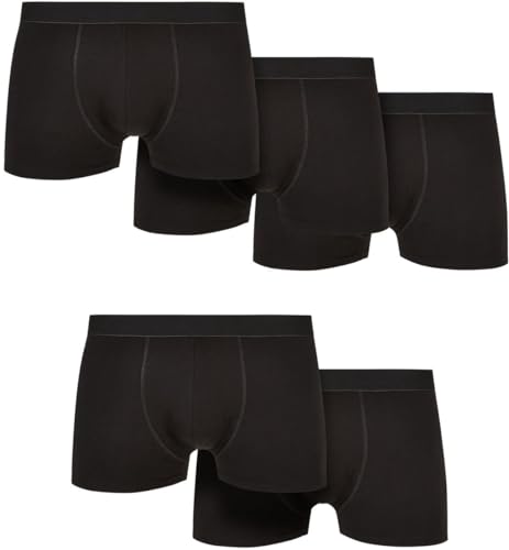 Urban Classics Herren Boxershorts Solid Organic Cotton Boxer Shorts 5-Pack Black+Black+Black+Black+Black L von Urban Classics