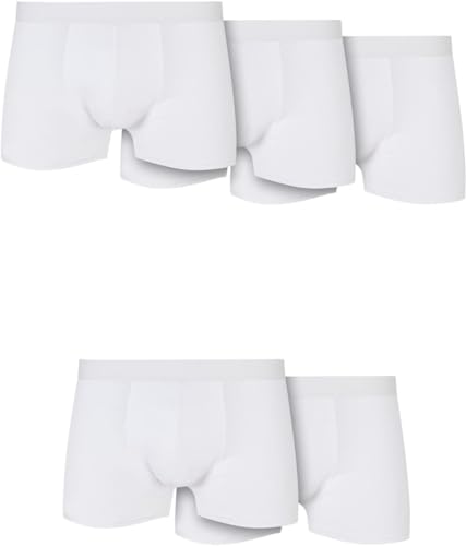 Urban Classics Herren TB6292-Solid Organic Cotton Boxer Shorts 5-Pack Boxershorts, White+White+White+White+White, S von Urban Classics