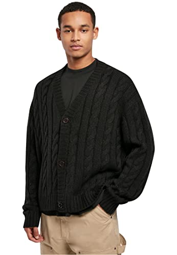 Urban Classics Herren Boxy Cardigan Sweatshirts, Black, L von Urban Classics